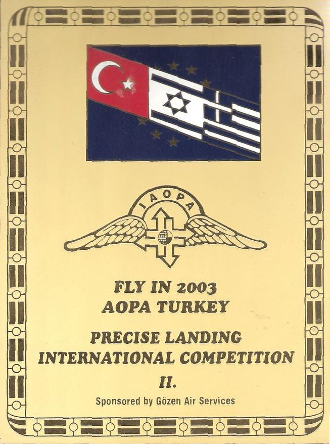 International AOPA second place precision landig competetion